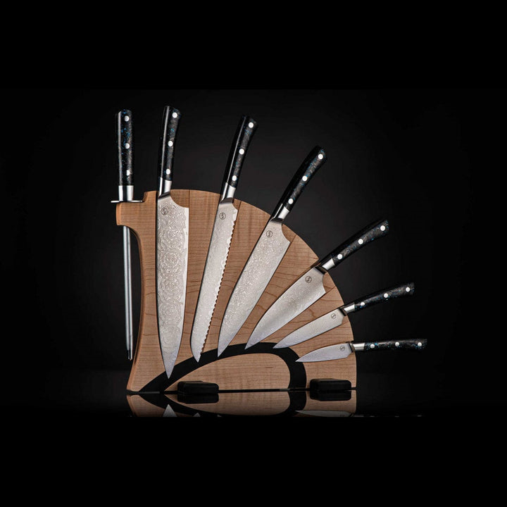 Damascus Kitchen Knife Set by William Henry