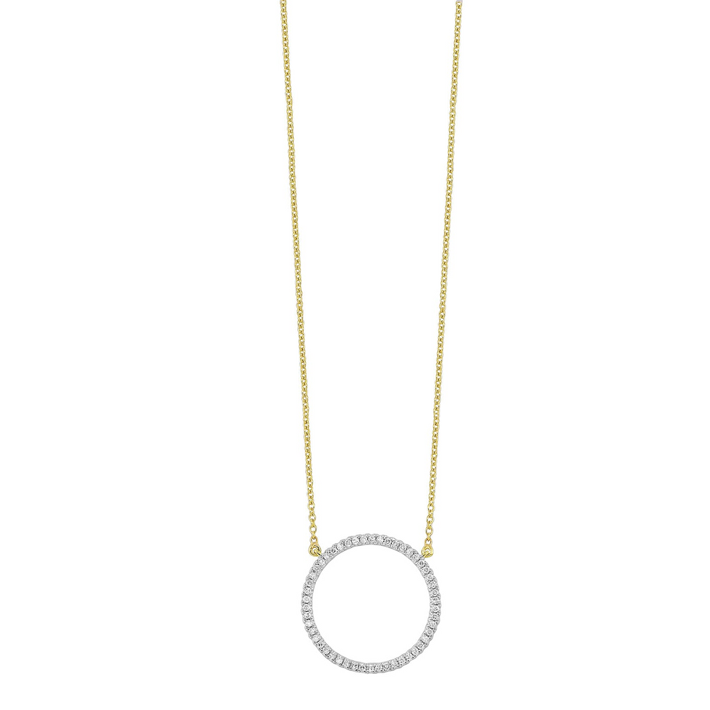 10K Yellow Gold 0.20cttw SI H-I Diamond Circle Pendant