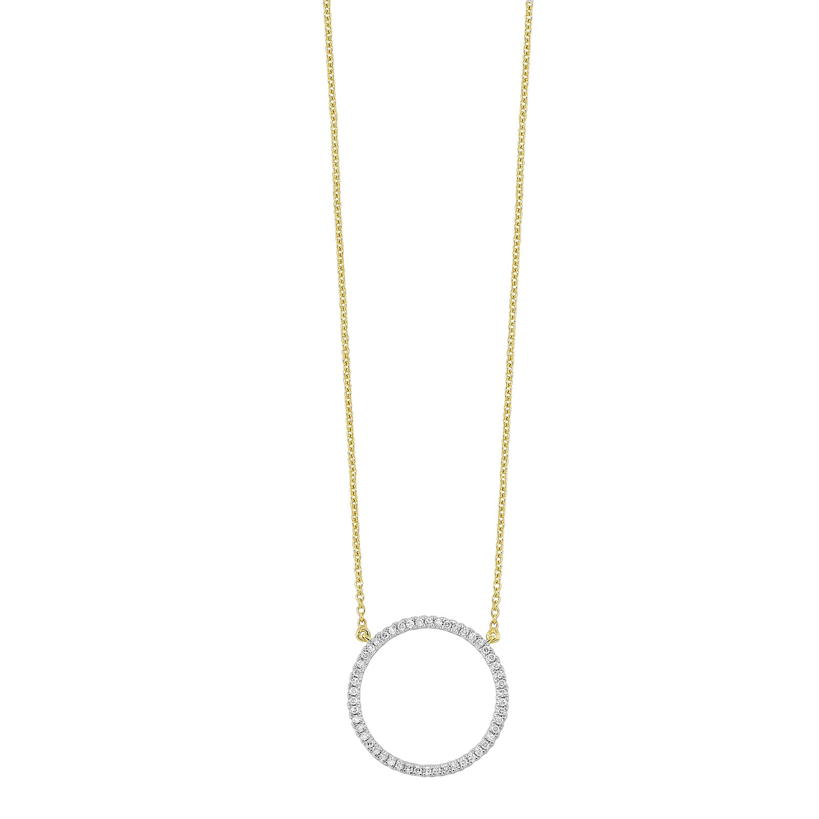10K Yellow Gold 0.20cttw SI H-I Diamond Circle Pendant