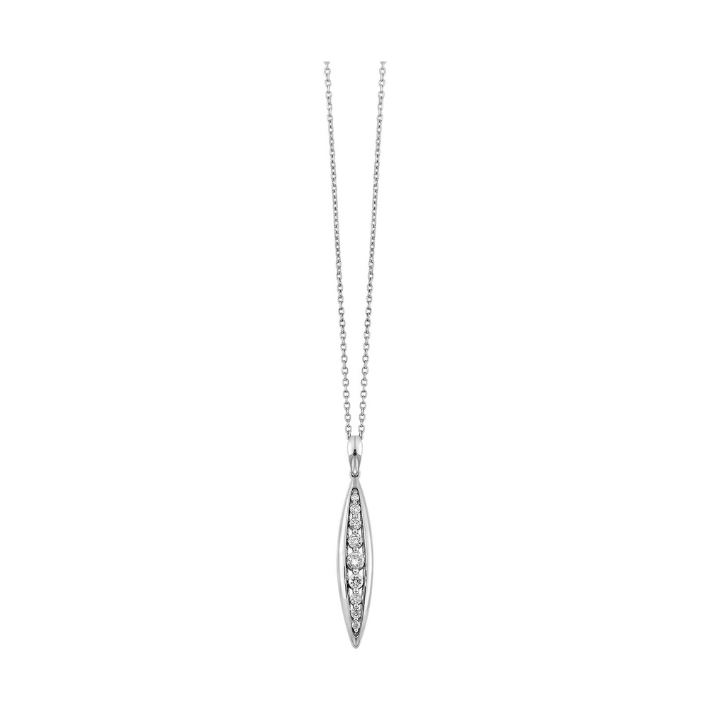 10K White Gold 0.25cttw SI H-I Graduating Diamond Pendant