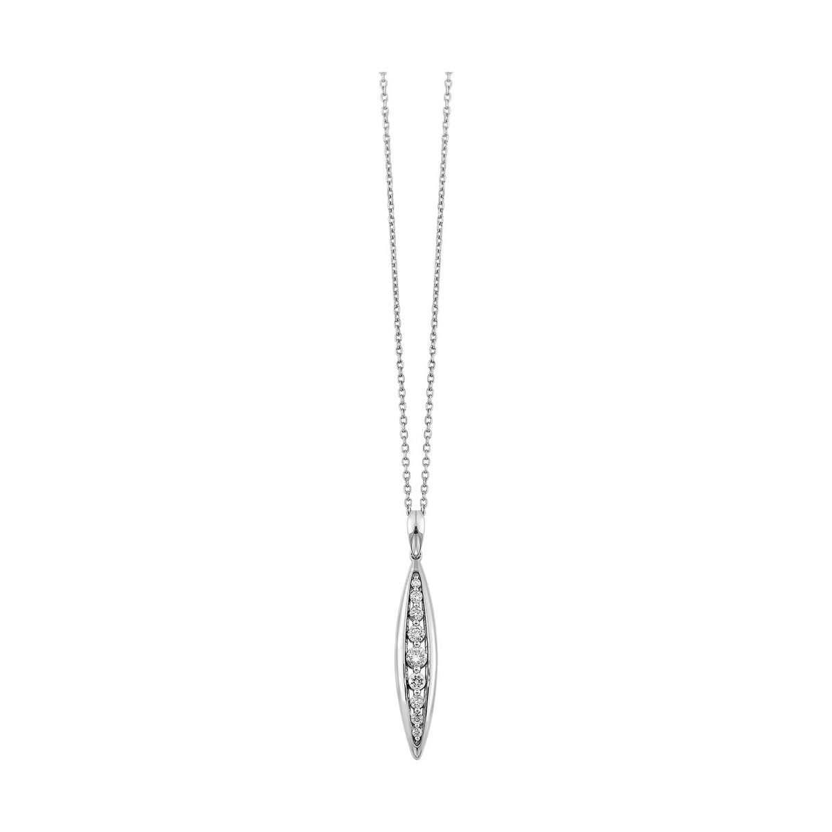 10K White Gold 0.25cttw SI H-I Graduating Diamond Pendant