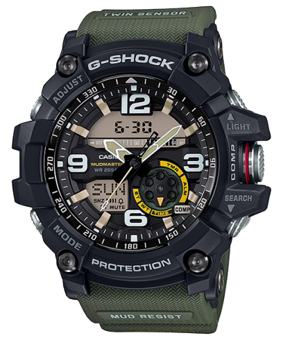 Twin Sensor Mudmaster Watch with Green Band by G-Shock