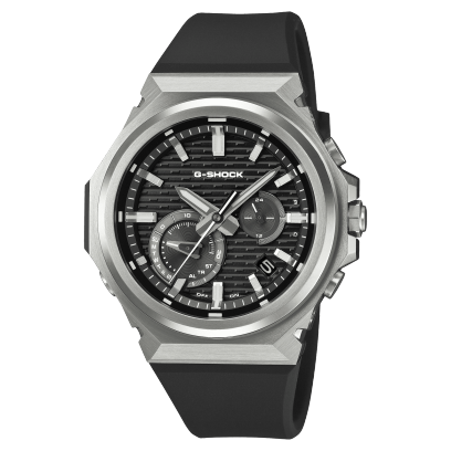 Silver Bezel, Black Band, & Black Dial Watch by G-Shock