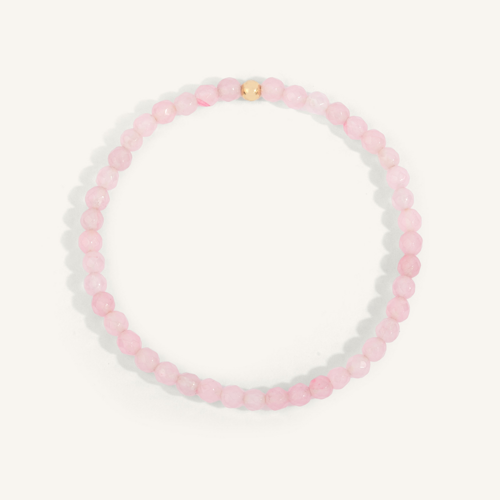 Rose Quartz Gemstone Bead Bracelet-4mm by Dee Berkley