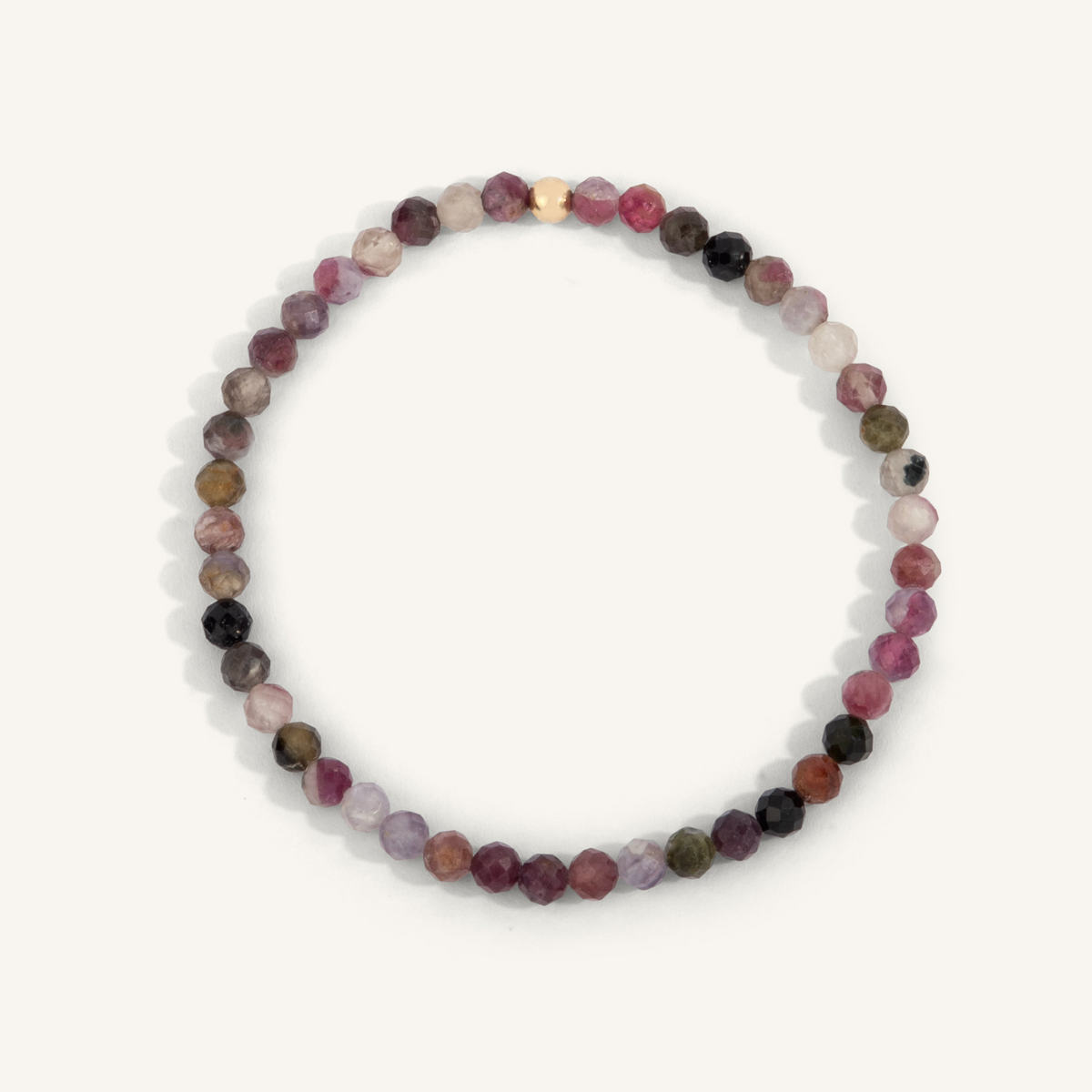 Tourmaline October Birthstone Bead Bracelet 4mm by Dee Berkley