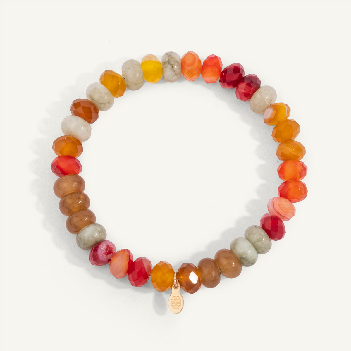 Orange Yellow Brown & Green Golden Hour Bracelet 8mm 7" by Dee Berkley