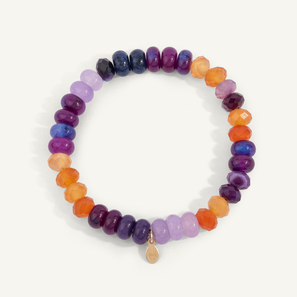 Orange & Purple Golden Hour Bracelet 8mm 7" by Dee Berkley