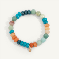 Orange, Blue, & Green Golden Hour Bracelet 8mm 7" by Dee Berkley