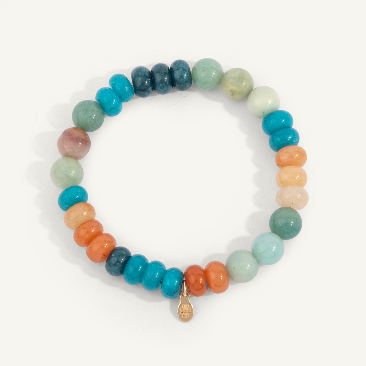 Orange, Blue, & Green Golden Hour Bracelet 8mm 7" by Dee Berkley