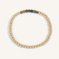 Tourmaline October Birthstone Bar Bead Bracelet 4mm 7" by Dee Berkley