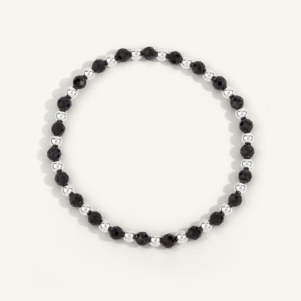 Sapphire & Sterling Silver Harmony Gemstone Bead Bracelet 4mm 7" by Dee Berkley