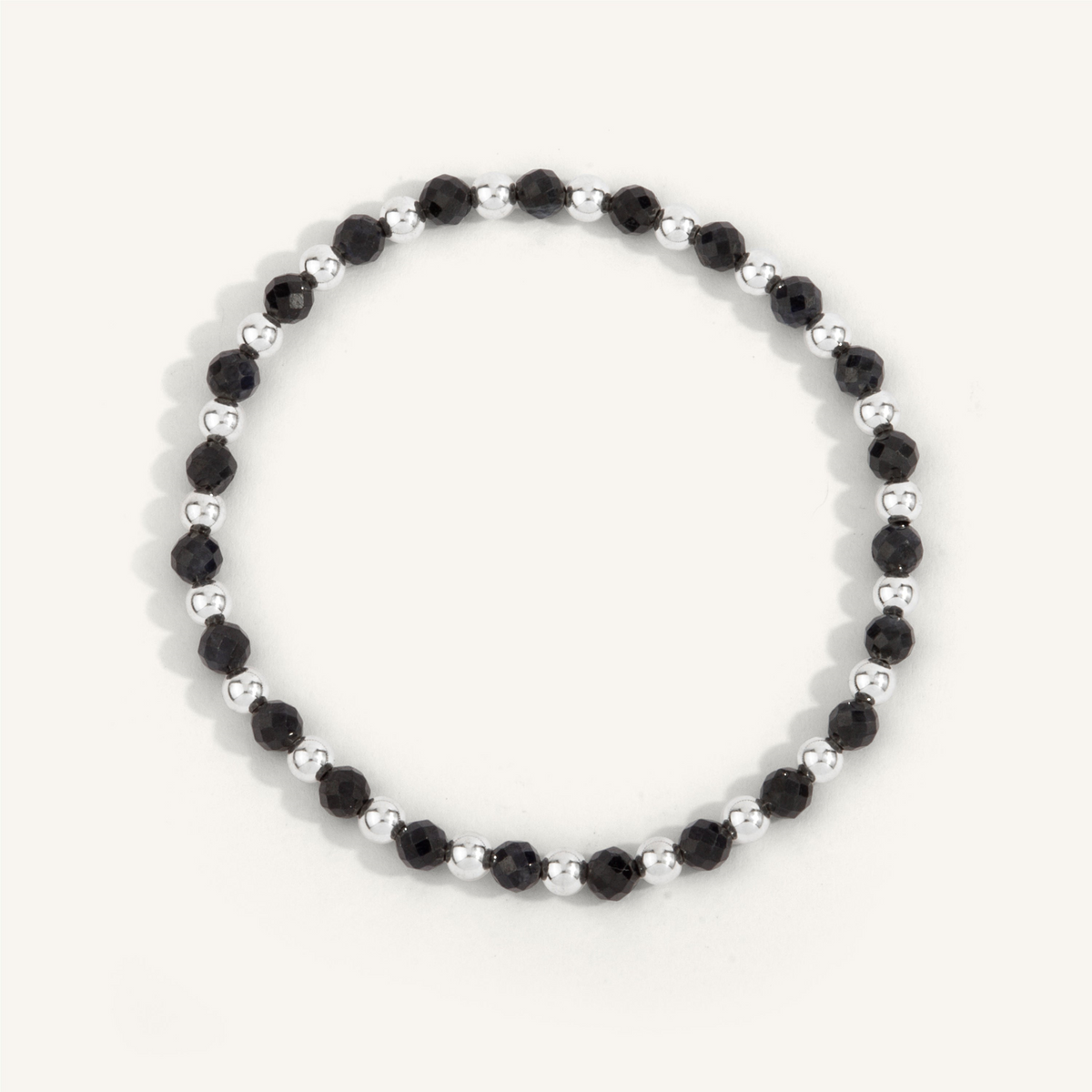 Sapphire & Sterling Silver Harmony Gemstone Bead Bracelet 4mm 7" by Dee Berkley