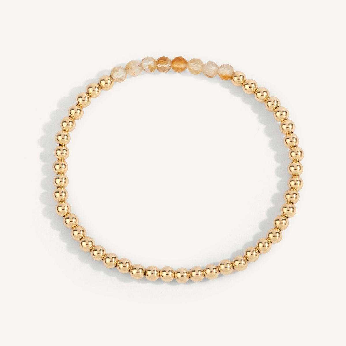 Citrine November Birthstone Bar Bead Bracelet 4mm 7" by Dee Berkley