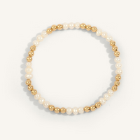 Pearl & 14K Gold Filled Shine Bright Remix Bead Bracelet 4mm 7" by Dee Berkley