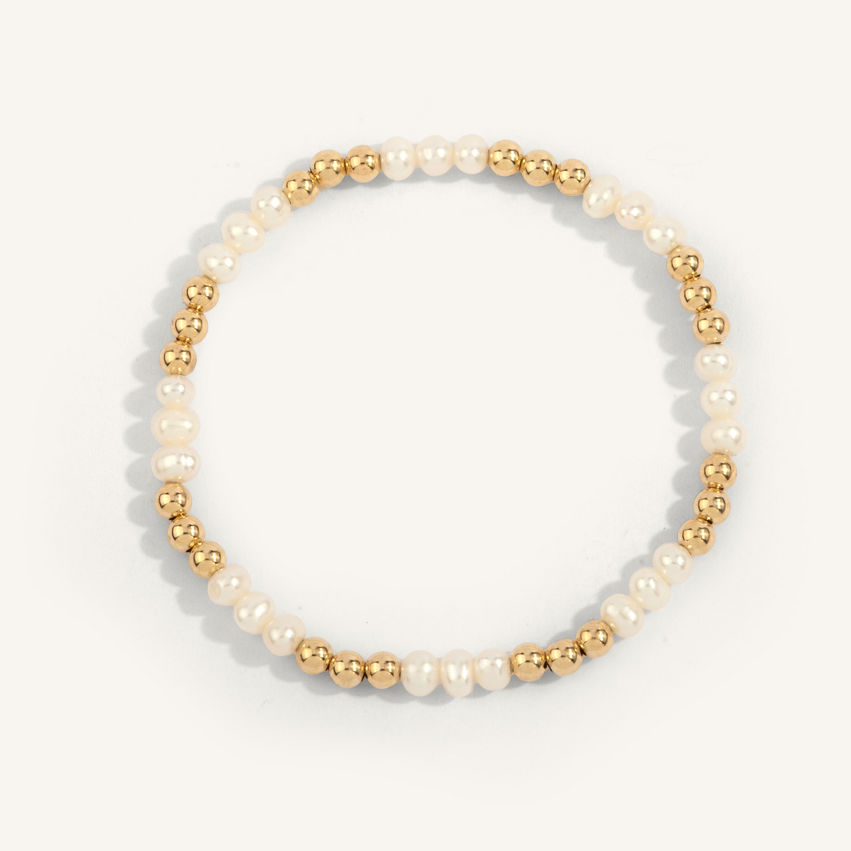 Pearl & 14K Gold Filled Shine Bright Remix Bead Bracelet 4mm 7" by Dee Berkley