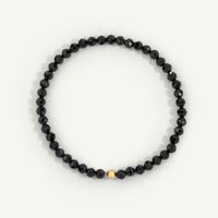 Black Spinel Bead Bracelet 4mm 7" by Dee Berkley