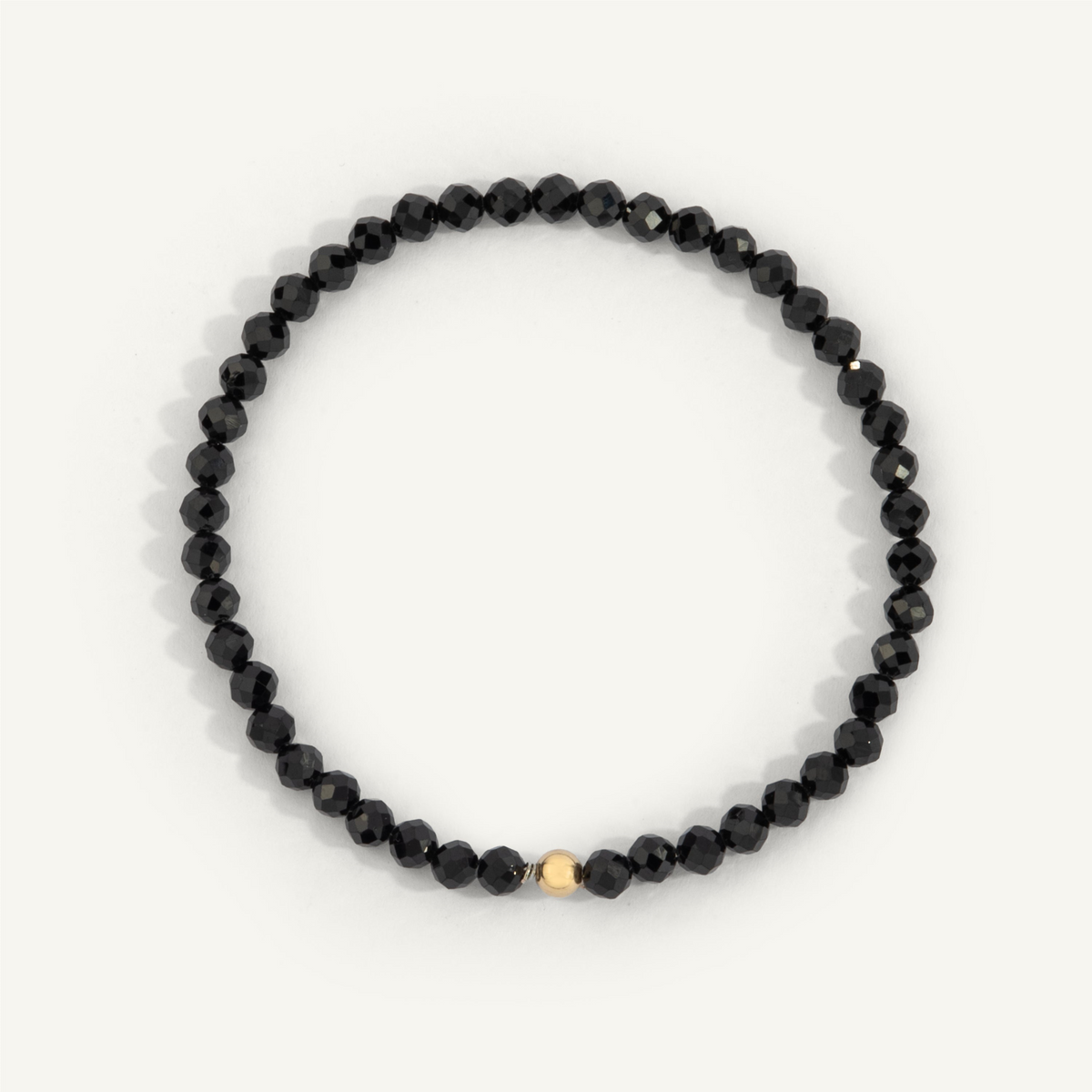 Black Spinel Bead Bracelet 4mm 7" by Dee Berkley