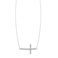 Sterling Silver 0.10cttw I1 H-I Diamond Cross Pendant