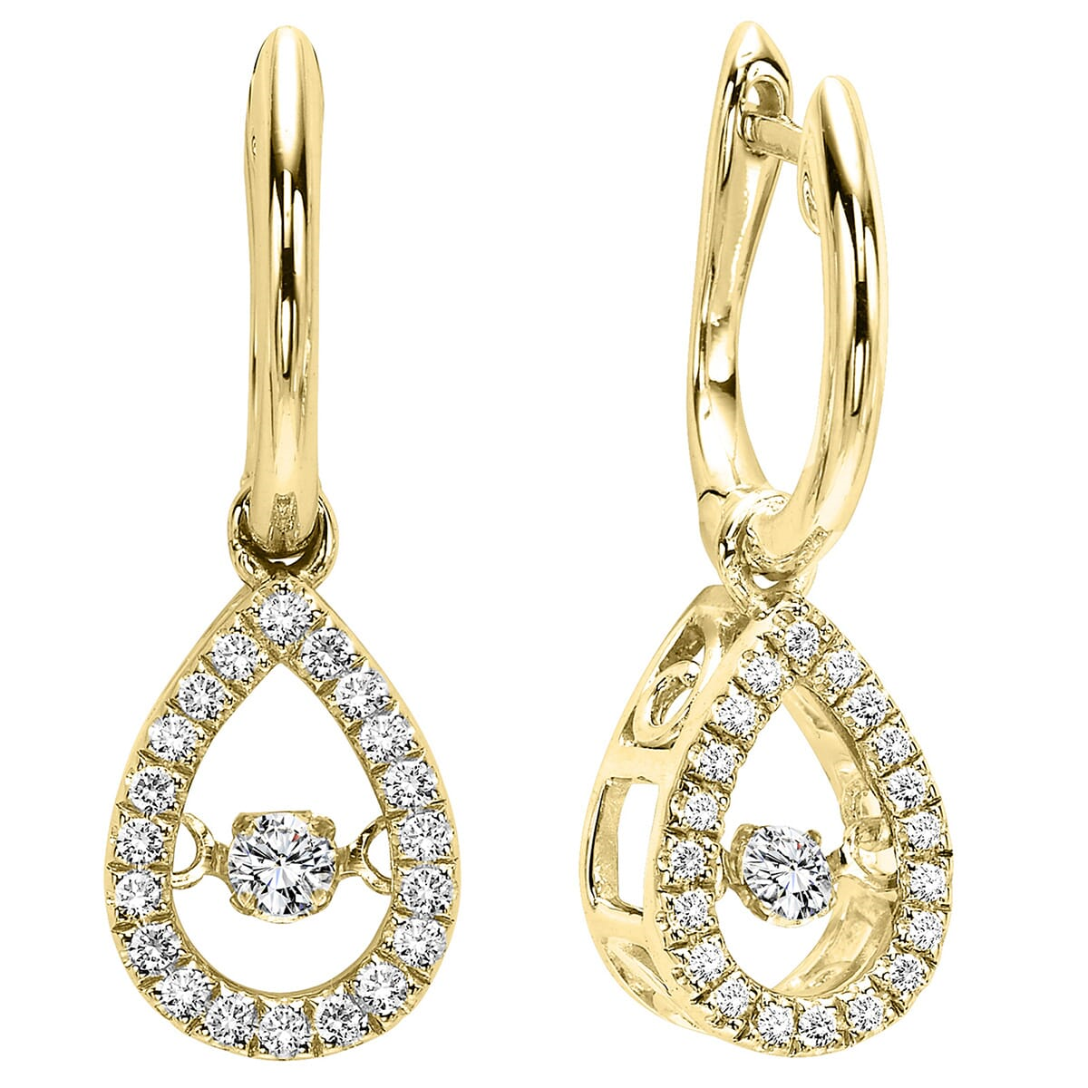10K Yellow Gold Rhythm of Love Diamond Earrings