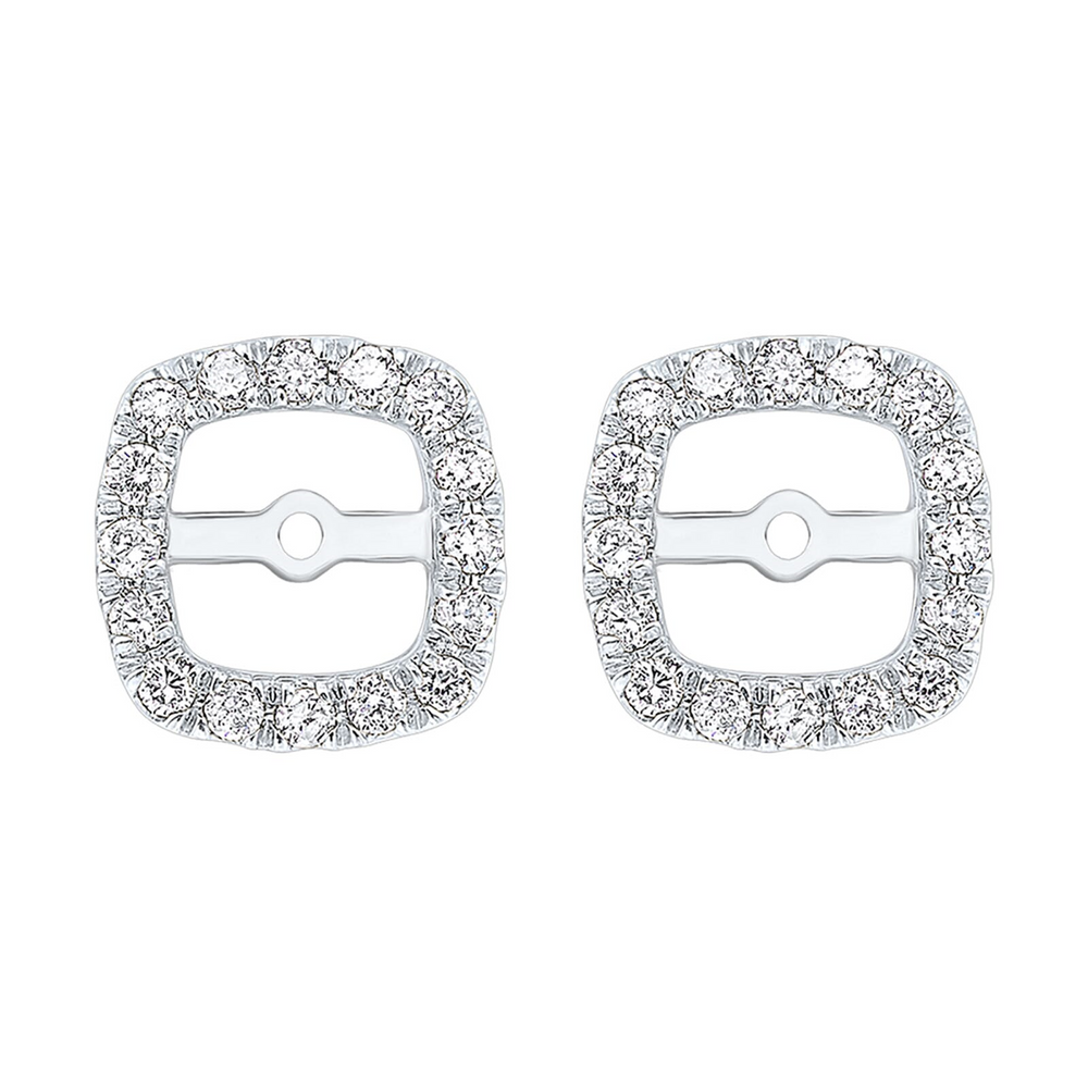 14K White Gold 0.25cttw Diamond Earring Jackets