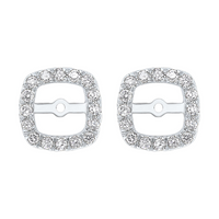 14K White Gold 0.25cttw Diamond Earring Jackets