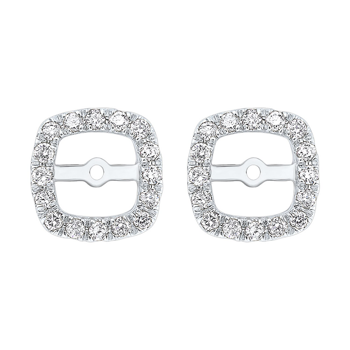 14K White Gold 0.25cttw Diamond Earring Jackets