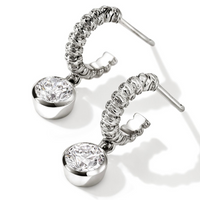 JH Lovestruck Heishi Silver Drop Earrings with Round 1.00cttw LAB GROWN Diamond by John Hardy