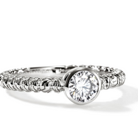 JH Lovestruck Heishi Silver Ring with 0.50ct LAB GROWN Diamond Sz 7 by John Hardy
