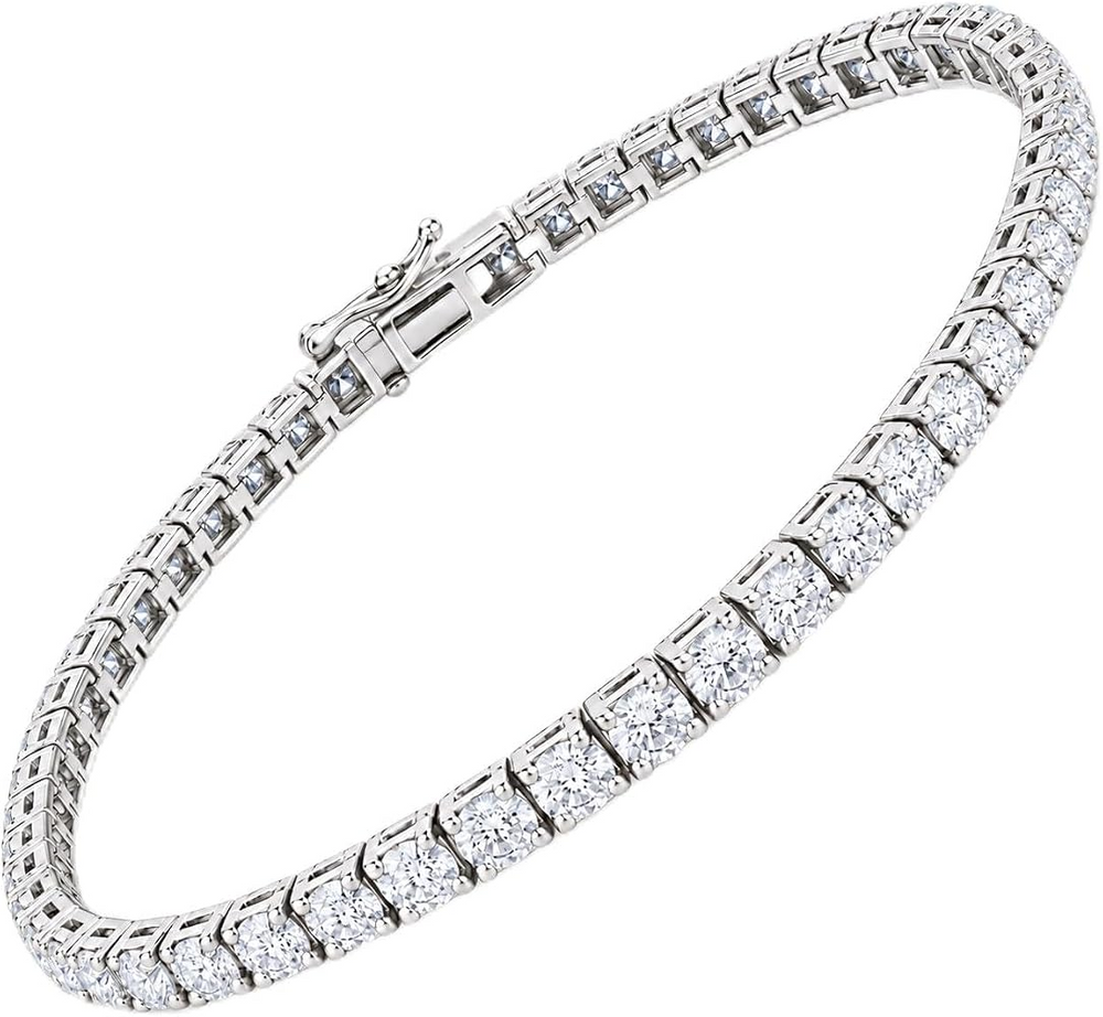 14K White Gold 5.01cttw VS G Diamond Tennis Bracelet 7"