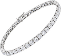 14K White Gold 5.01cttw VS G Diamond Tennis Bracelet 7"