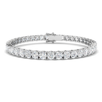 14K White Gold LAB GROWN 12.46cttw VS DE Diamond Tennis Bracelet 7"