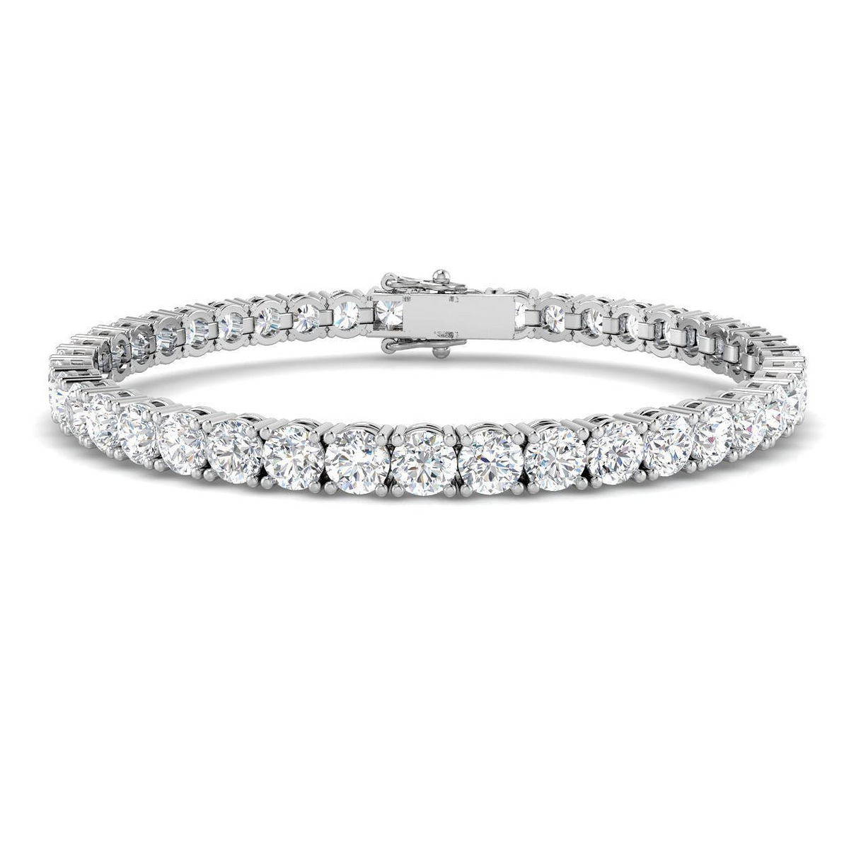 14K White Gold LAB GROWN 12.46cttw VS DE Diamond Tennis Bracelet 7"
