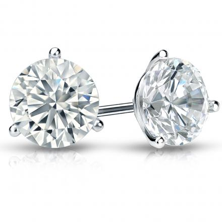 LAB GROWN 14K White Gold 3.00cttw RBC Diamond Stud Earrings