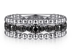 SS 0.50cttw Black Spinel Bujukan Easy Stackable Ladies Ring by Gabriel