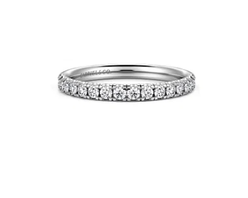 14K White Gold 0.39cttw SI2 G-H Diamond Matching Wedding Band by Gabriel