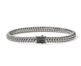 Icon Silver 5mm XS Bracelet with Treated Black Sapphire Sz M by John Hardy