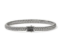 Icon Silver 5mm XS Bracelet with Treated Black Sapphire Sz M by John Hardy