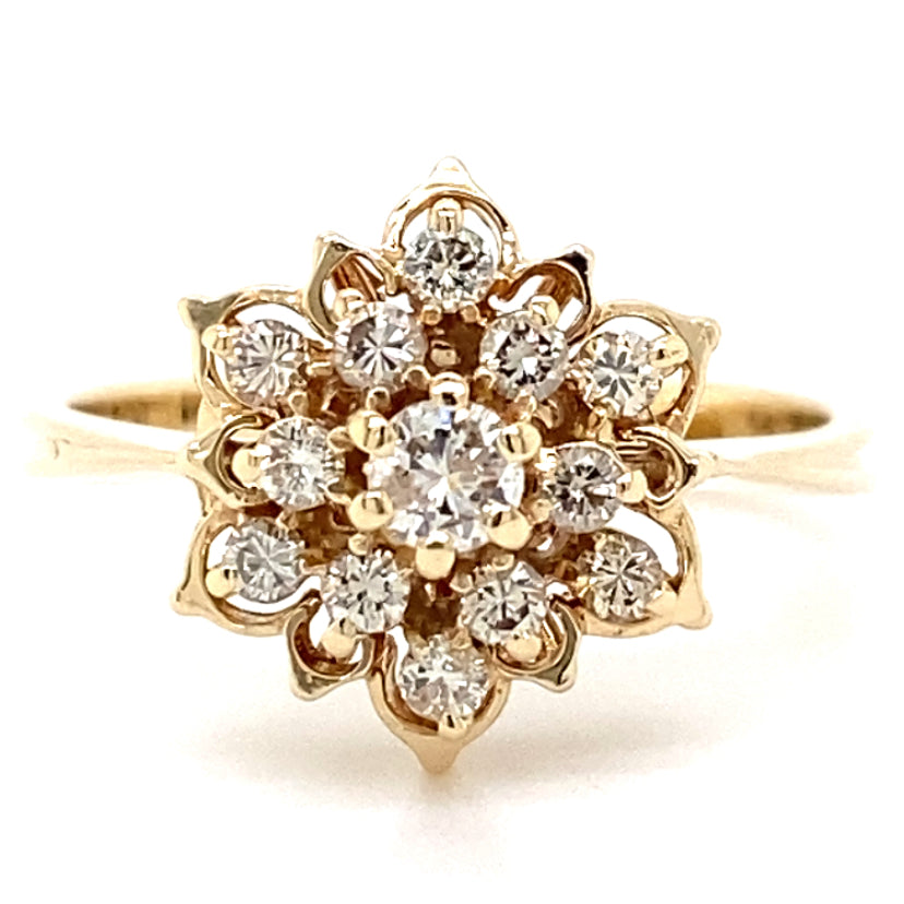 Estate Diamond Flower Ring