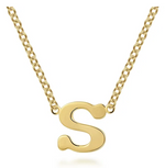 14K Yellow Gold S Initial Necklace 17.5" by Gabriel