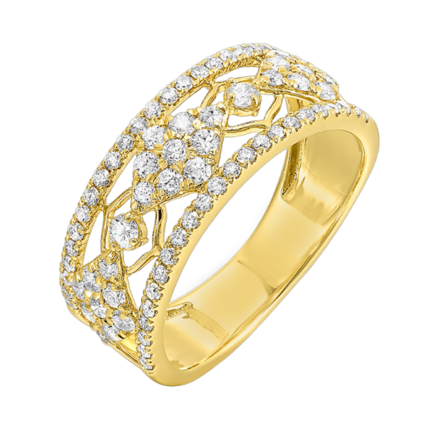 14K Yellow Gold 0.75cttw I1 G-H Diamond Fashion Ring