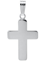 Sterling Silver 15mm x 20mm Polished Cross Pendant Necklace 18"