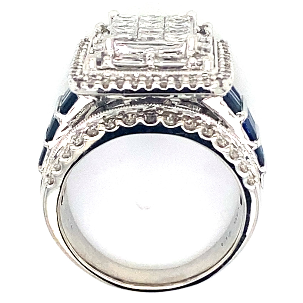 Estate Sapphire & Diamond Invisible Set Ring