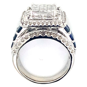 Estate Sapphire & Diamond Invisible Set Ring