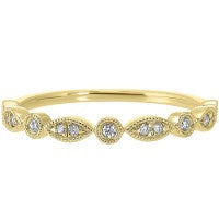 14K Yellow Gold 0.10cttw HI Diamond Stackable Band