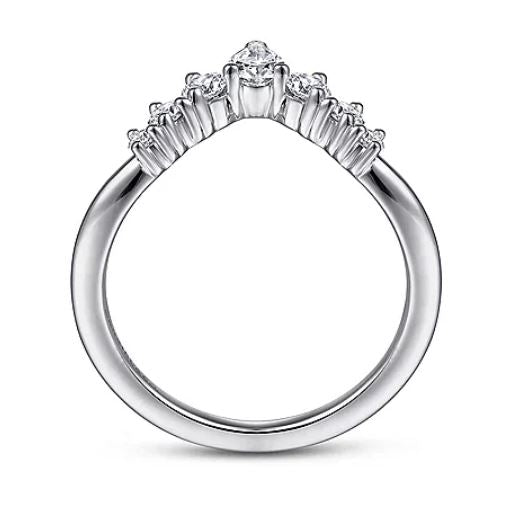 14K White Gold 0.49cttwSI G-H Curved Diamond Wedding Band by Gabriel