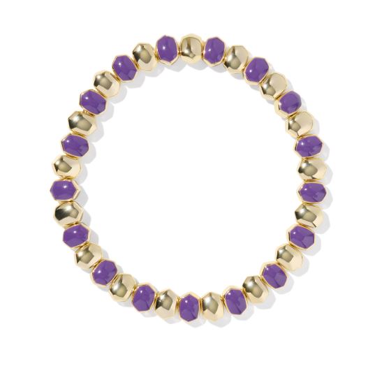 Daphne Gold & Purple Enamel Stretch Bracelet by Kendra Scott