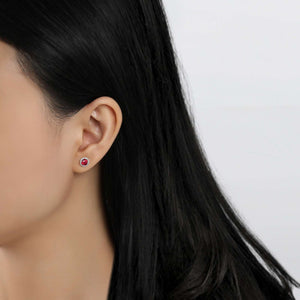 Simulated Garnet Birthstone Stud Earrings by Lafonn