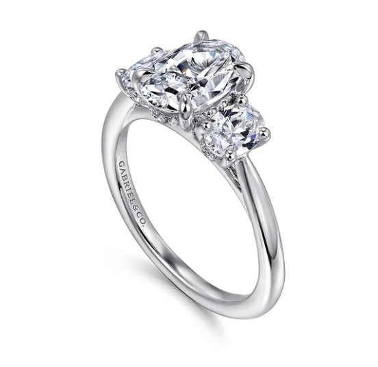 14K White Gold 0.70cttw SI G-H Diamond Semi-Mount Ring by Gabriel