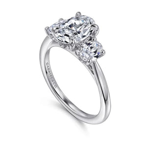 14K White Gold 0.68cttw G/H SI2 Diamond Semi-Mount Ring by Gabriel