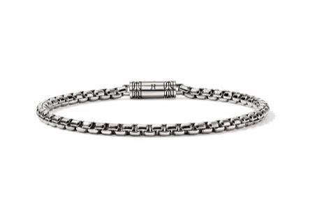 Chains Box Silver 3.7mm Box Chain Bracelet with Pusher Clasp Sz M by John Hardy